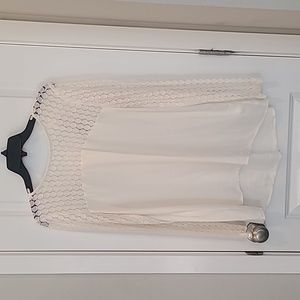 Kensie flowy lace women's ivory Blouse Small